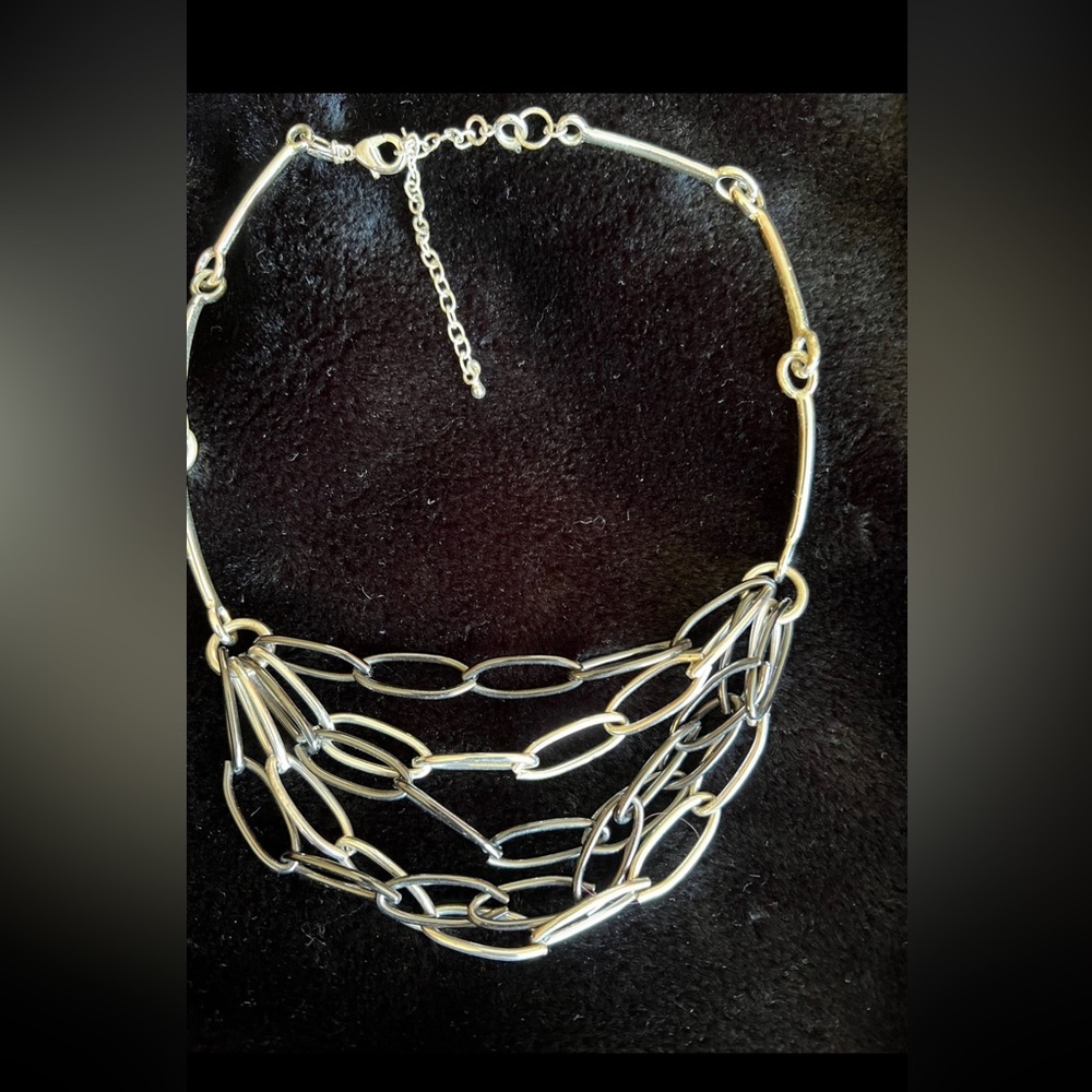 Premier Designs Silver Chain Statement Necklace